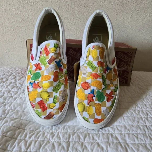 Vans Haribo Gummies Men 10 Classic Slip On Checkerboard Multicolor 062024 Rare - Picture 6 of 7